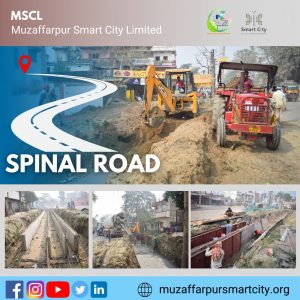 Spinal Road Construction with Utility Duct and Drainage System - Muzaffarpur Smart City4