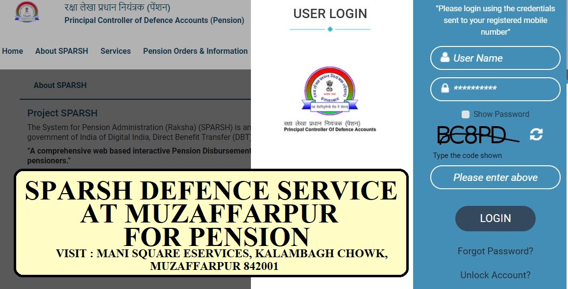 Sparsh Service at Muzaffarpur for Defence pensioners Pension Jeevan