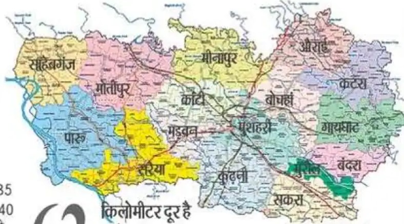 5 sub divisions of muzaffarpur