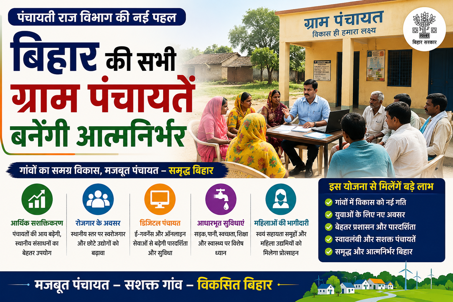 बिहार की सभी ग्राम पंचायतें बनेंगी आत्मनिर्भर
