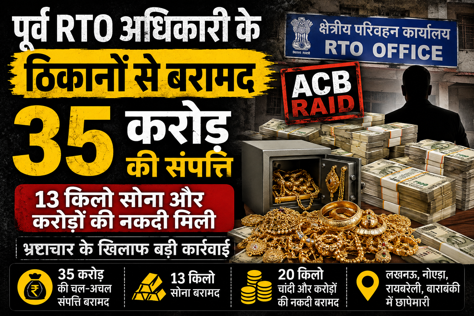 पूर्व RTO अधिकारी 35 करोड़ संपत्ति